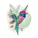 Colibrí maya tattoo design idea
