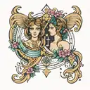 gemini zodiac sign tattoo design idea