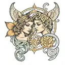 gemini zodiac sign tattoo design idea