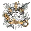 gemini zodiac sign tattoo design idea