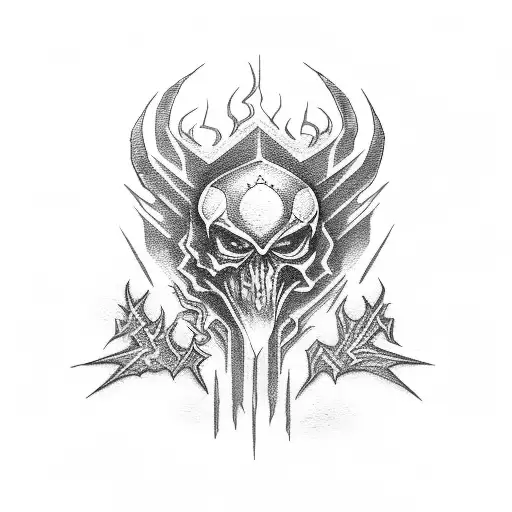 black metal band logo tattoo design idea