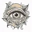 eye and Tara card  tattoo design idea