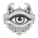 eye and Tara card  tattoo design idea