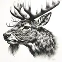 stag head tattoo design idea