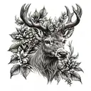 stag head tattoo design idea
