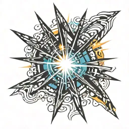 light rays coming tattoo design idea