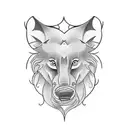 a tatoo involving an irish wolf , a thai elephant and an english lion with the intiials FF somewhere tattoo design idea