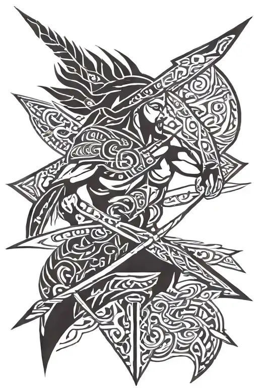 Turkish, strength, warrior, arrow, will tattoo design idea