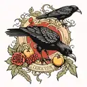 Crows feasting on a dead deer tattoo design idea