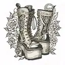 platform boots tattoo design idea