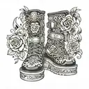 platform boots tattoo design idea