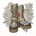 platform boots tattoo design idea