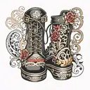 platform boots tattoo design idea