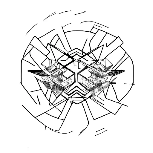 techno constelation tattoo design idea