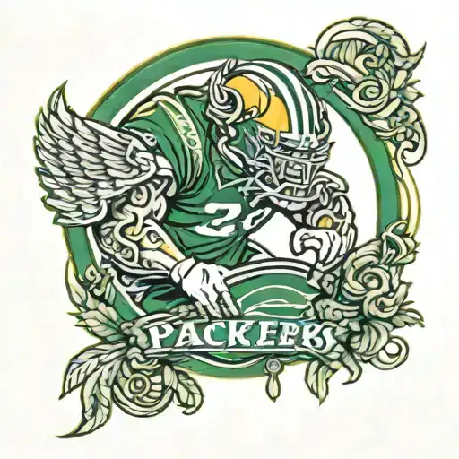 memorial green bay packers griffin  tattoo design idea