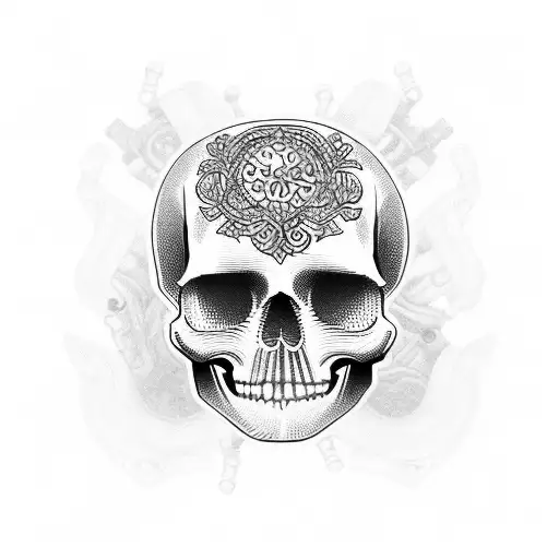 candy skull made out of bicycle parts tattoo design idea