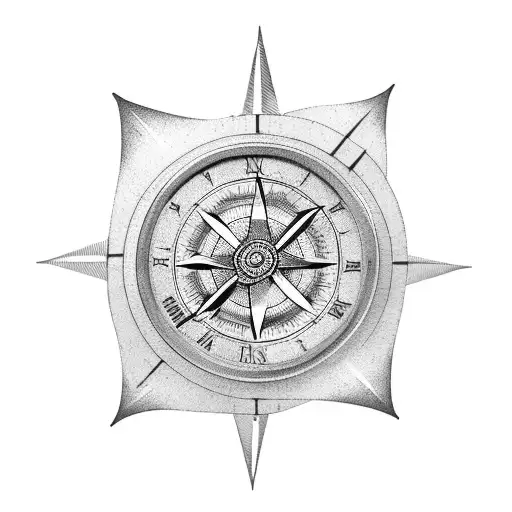 steampunk clocks and compasses tattoo design idea