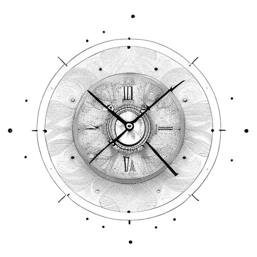 clock 3:30 steampunk tattoo design idea