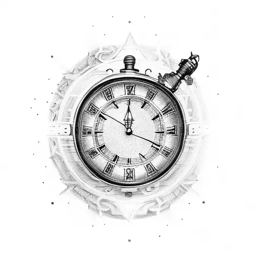 steampunk clocks tattoo design idea