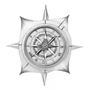 steampunk clocks and compasses tattoo design idea