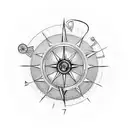 steampunk clocks and compasses tattoo design idea