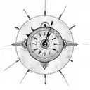 clock 3:30 steampunk tattoo design idea