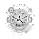 clock 3:30 steampunk tattoo design idea