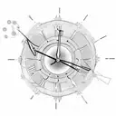 clock 3:30 steampunk tattoo design idea