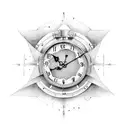 steampunk clocks tattoo design idea