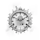 steampunk clocks tattoo design idea