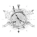 steampunk clocks tattoo design idea
