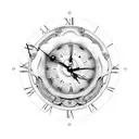 clock 3:30 steampunk tattoo design idea