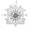 steampunk clocks tattoo design idea