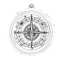 clocks, compass, and gears tattoo design idea