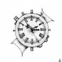 clock 3:30 steampunk tattoo design idea