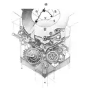 steampunk clocks tattoo design idea
