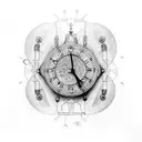 steampunk clock tattoo design idea