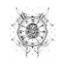 steampunk clock tattoo design idea
