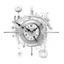 steampunk clock tattoo design idea