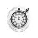 steampunk clocks tattoo design idea