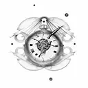 steampunk clocks tattoo design idea
