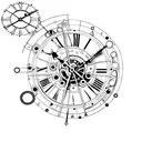 steampunk clock tattoo design idea