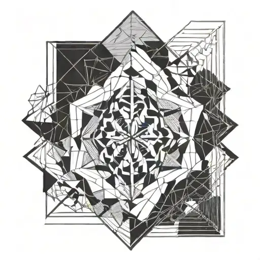 geometric lines and angles similar to ben volt style  tattoo design idea