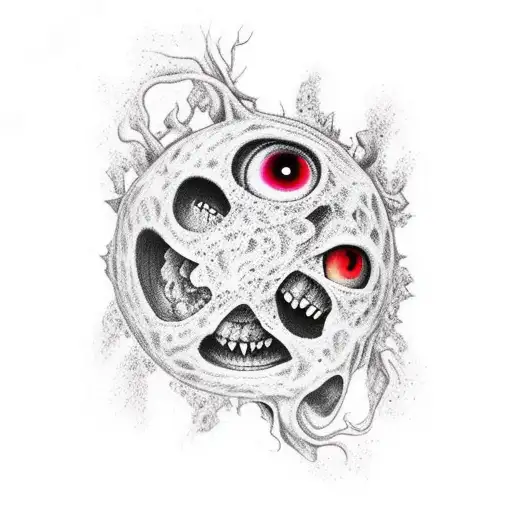 Description of the 7 deadly sins inside the number 13 tattoo design idea
