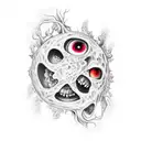 Description of the 7 deadly sins inside the number 13 tattoo design idea