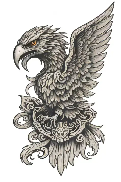 Romanian symbol with wings spread  tattoo design idea