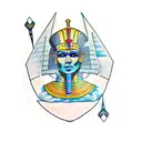 Egyptian god Seth in armour tattoo design idea