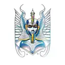 Egyptian god Seth in armour tattoo design idea