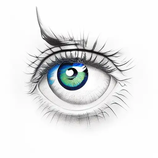 olho com sol tattoo design idea