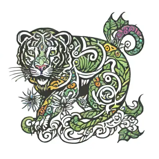 India and Jamaica tattoo design idea